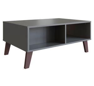 Mesa de centro rectangular Rimini con cajón grafito/blanco