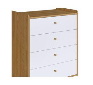 Cómoda Affeto blanco/miel 4 cajones