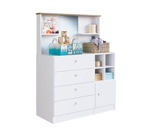 Cómoda infantil con espejo blanco