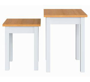 Mesa Ludlow blanco/miel 2 piezas