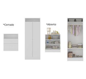 Clóset 2 puertas + cómoda 2 cajones Top baby blanco