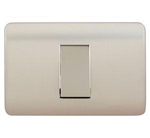 Placa armada toma corriente simple iridium champagne Schneider