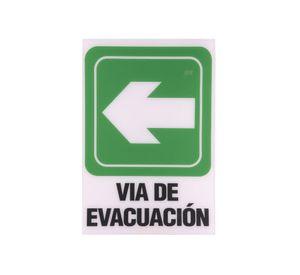 Señalética 30x20 cm vía de evacuación izquierda RFX