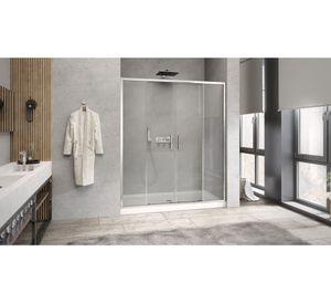Mampara Premium perfil cromado 190x160x3.5 cm