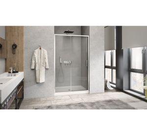 Mampara Premium perfil cromado 190x120x3.5 cm