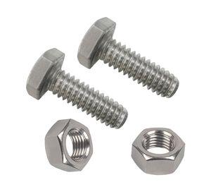 Perno hexagonal métrico inox con tuerca M6x10 mm 2 unidades