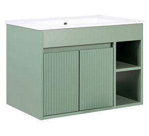 Mueble vanitorio Lille sage green texturado + cubierta 61x46.5 cm