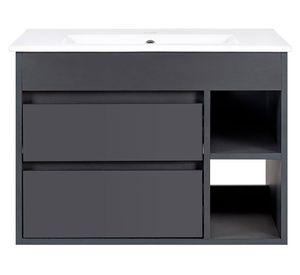 Mueble vanitorio Paris dark grey + cubierta 71x46.5 cm