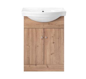 Kit mueble vanitorio Marie rústico 60x80 cm + cubierta