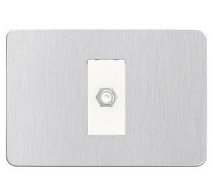Placa armada coaxial TV Orión gris Schneider