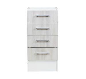 Mueble base lavaplatos 4 cajones blanco/acacia Mobikit