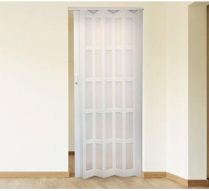 Puerta Plegable PVC 90x200 cm blanca con ventana Baldara