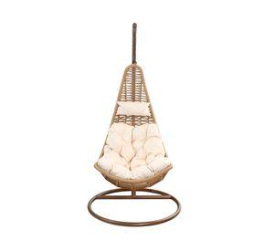 Silla colgante Terra caramelo/cojín marfil