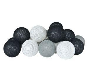 Guirnalda LED 20L esfera negro/gris/blanco Abitare