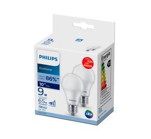 Pack 2 ampolletas Led 9W E27 luz fría EcoHome