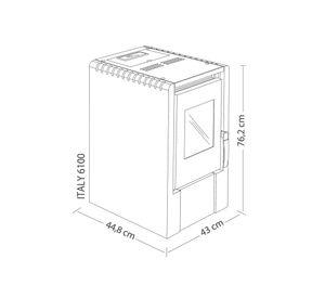 Calefactor a pellet 6000W Italy 6100 satinado