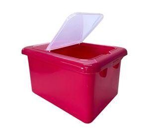 Set 3 Cajas multiproposito doble tapa rosa 19 lt