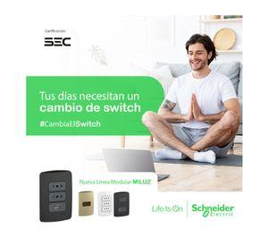 Placa armada con interruptor 16A 9/24 Miluz grafito Schneider
