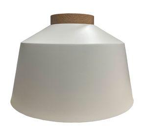 Lámpara techo 1L E27 blanco/madera