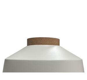Lámpara techo 1L E27 blanco/madera
