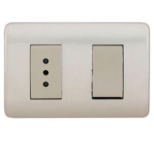 Interruptor simple+toma corriente iridium Schneider