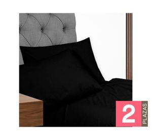 Juego de sábanas 2 plazas 144 hilos 144H negro