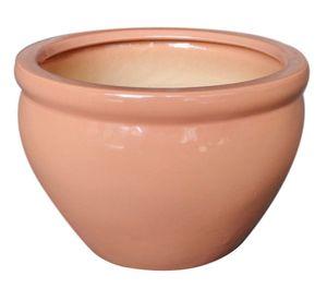 Maceta cerámica Aline L Glossy peach