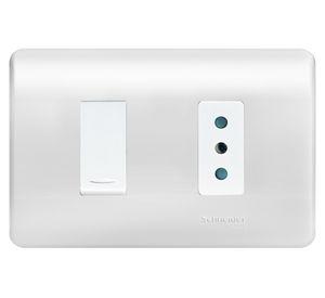 Interruptor 9/12 + Toma corriente 10A Genesis blanco