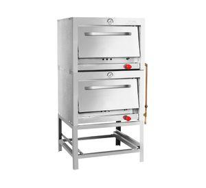 Horno 2 cámaras inox. 58x65 gas licuado