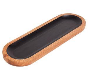 Plato servir 30x10 cm madera negro