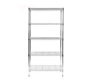 Estante acero cromado 5 repisas 45x90x180 cm