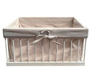 Caja multiuso con tela L blanco 25x35x18 cm