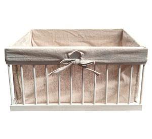 Caja multiuso con tela M blanco 20x30x16 cm