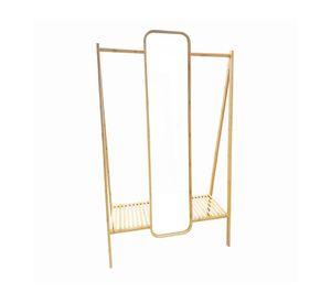 Perchero organizador espejo madera 158x100 cm beige