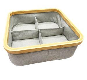 Organizador clóset 4 divisiones tela gris