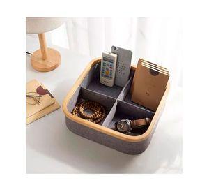 Organizador clóset 4 divisiones tela gris
