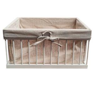 Caja multiuso con tela S blanco 15x25x14 cm