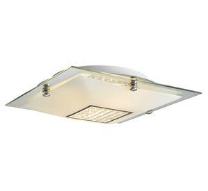 Plafón cuadrado 2L E27 doble cristal