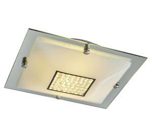 Plafón cuadrado 2L E27 doble cristal