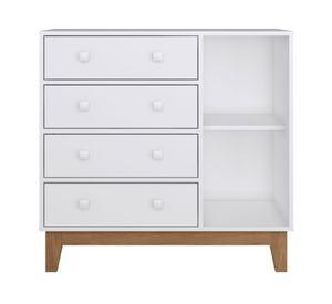 Cómoda 4 cajones 1 puerta harmony blanco Kidscool