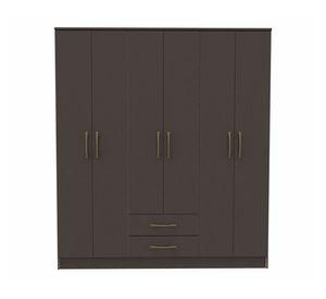 Clóset 6 puertas 2 cajones Pequim grafito 161.7x47x182.5 cm