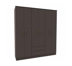 Clóset 6 puertas 2 cajones Pequim grafito 161.7x47x182.5 cm