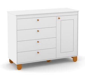 Cómoda 1 puerta 4 cajones Zupi blanco