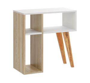 Mesa arrimo Leaves blanco/natural