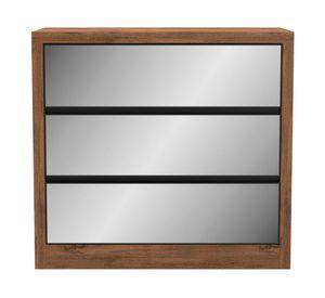 Cómoda con espejo 3 cajones TW30 nogal brillo Decocasa