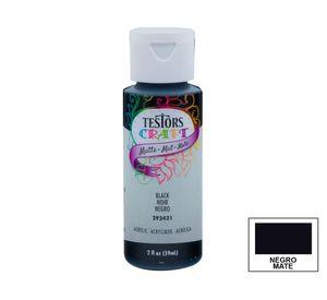 Pintura acrílica 59 ml negro mate Testors Craft.