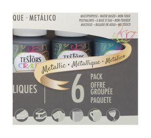 Pintura acrílica 59 ml metálico 6 unidades Testors Craft.
