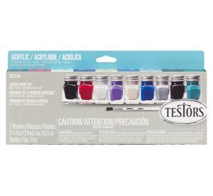 Pintura acrílica 9 unidades + 3 pinceles Testors
