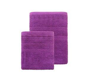 Toalla baño + toalla mano fucsia Idetex