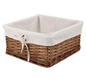 Canasto mimbre/tela bajo natural 15x30x30 cm